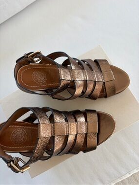 LOFT Metallic Bronze Strappy Sandals